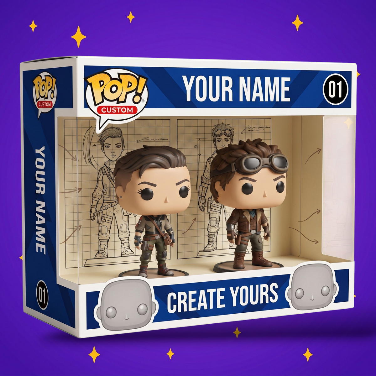 Custom Double Pop Figure